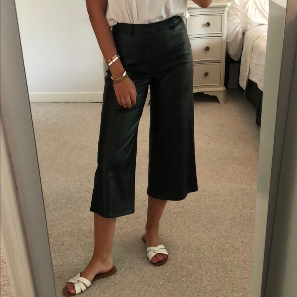 Faux Leather Culottes by Pink Tartan
